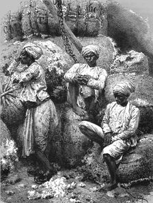 Cotton-Store and Coolies, Bombay; Notes on Bombay and the Malabar Coast 1875. Creator: C. B. Low