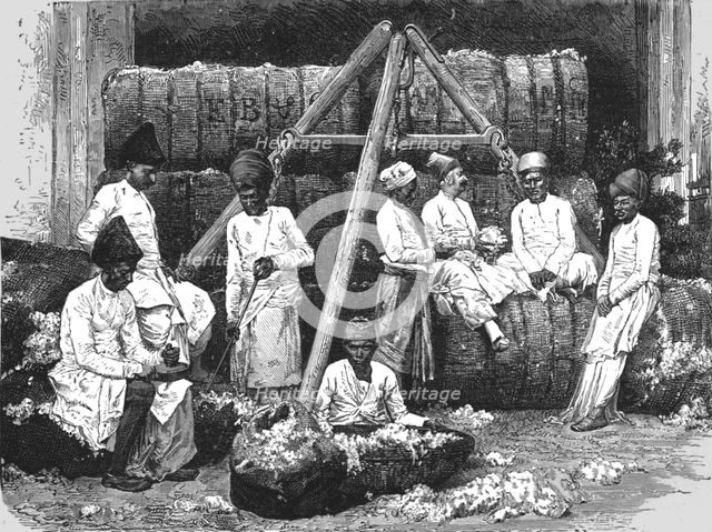 'Cotton Store, Bombay; Bombay and the Malabar Coast', 1875. Creator: C. B. Low.
