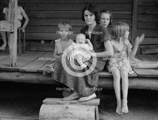 Cotton sharecropper family, Macon County, Georgia, 1937. Creator: Dorothea Lange.