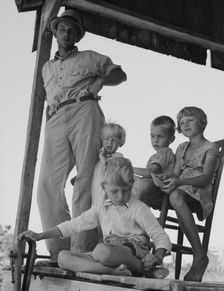 Cotton sharecropper family near Cleveland, Mississippi, 1937. Creator: Dorothea Lange