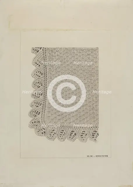 Cotton Thread Scarf, c. 1938. Creator: Walter W. Jennings.