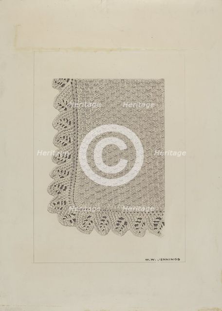 Cotton Thread Scarf, c. 1938. Creator: Walter W. Jennings.