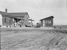 Cotton workers, outskirts of Firebaugh, west side of San Joaquin Valley, California, 1939. Creator: Dorothea Lange