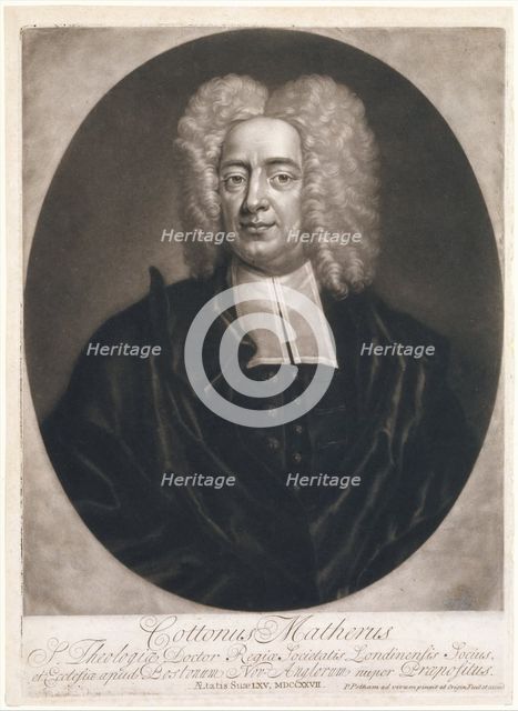 Cottonus Matheris (Cotton Mather), 1728., 1728. Creator: Peter Pelham.