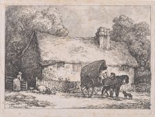 Cottage with Cart and Pigs, 1783-89., 1783-89. Creator: Thomas Rowlandson