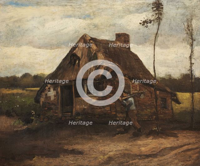 Cottage with Peasant Coming Home, 1885. Creator: Gogh, Vincent, van (1853-1890).