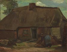 Cottage with Peasant Woman Digging , 1885. Creator: Gogh, Vincent, van (1853-1890)