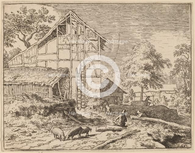 Cottage with Two Ladders, probably c. 1645/1656. Creator: Allart van Everdingen.