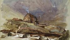 Cottage and Stream, c1840s. Creator: John Phillip