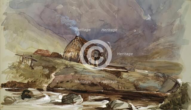 Cottage and Stream, c1840s. Creator: John Phillip.