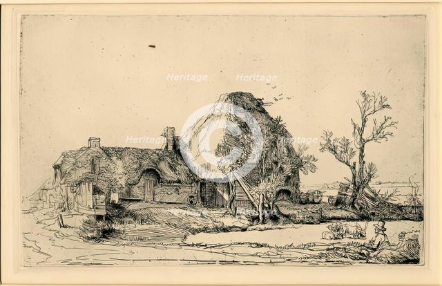 Cottage Farm, c1630-1660. Creator: Rembrandt Harmensz van Rijn.