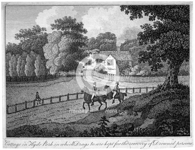 Cottage in Hyde Park, London, c1800.                                                        Artist: Anon