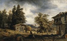 Cottage in Kuru, 1859. Creator: Werner Holmberg