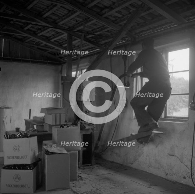 Cottage industry in Småland, Sweden, c1940s(?). Creator: Otto Ohm.