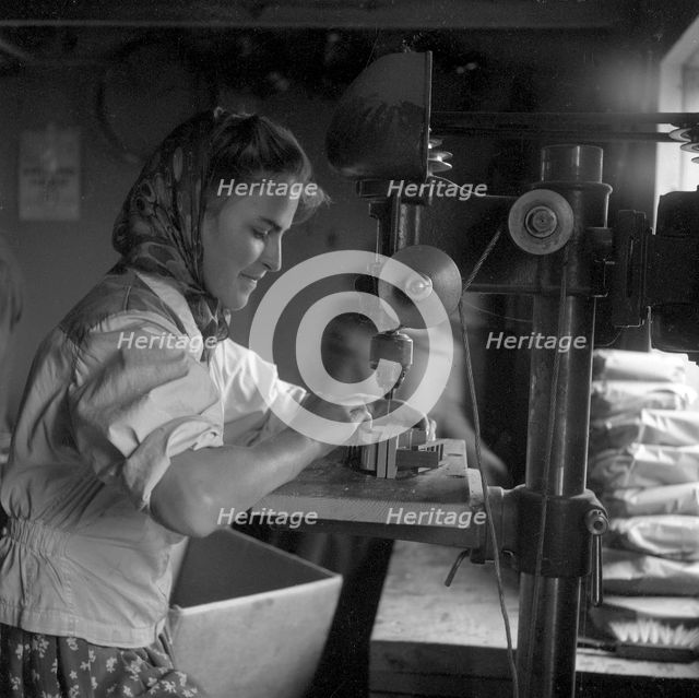Cottage industry in Småland, Sweden, c1940s(?). Creator: Otto Ohm.