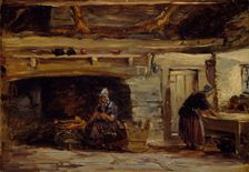 Cottage Interior, Trossavon near Bettws-y-Coed, 1844-1847. Creator: David Cox the elder