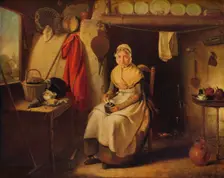 Cottage Interior, at Lexden, Essex 1802. Artist: William Redmore Bigg