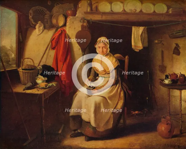 'Cottage Interior, at Lexden, Essex', 1802. Artist: William Redmore Bigg.