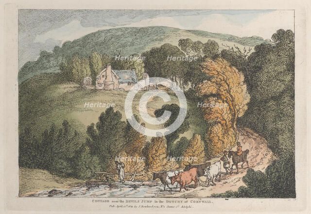 Cottage near the Devils Jump in the Dutchy of Cornwall, from "Views in Cornwall", April 12, 1812. Creator: Thomas Rowlandson.