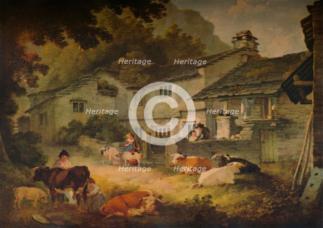'Cottage Scenery with Cattle, at Ambleside', 1803. Artist: Julius Caesar Ibbetson.