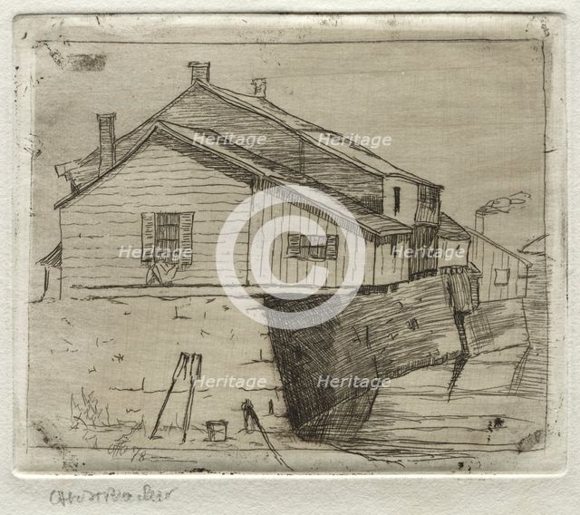 Cottages, Cleveland, 1878. Creator: Otto H. Bacher (American, 1856-1909).