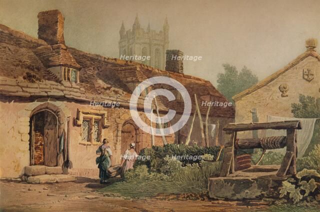 'Cottages at Glastonbury', c1819. Artist: Samuel Prout.