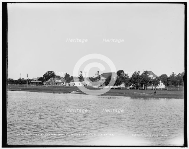 Cottages at Grande Pointe, Harsens Isl'd., St. Clair River, between 1890 and 1901. Creator: Unknown.
