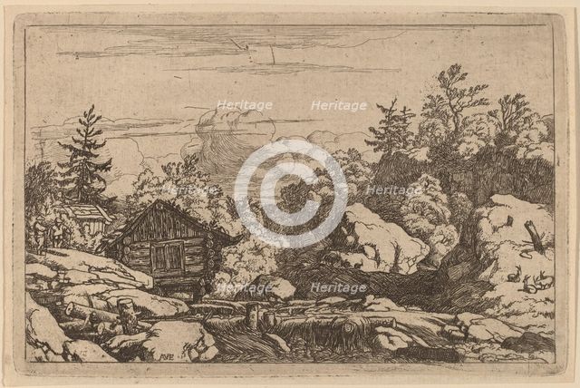 Cottages at the Bank, probably c. 1645/1656. Creator: Allart van Everdingen.
