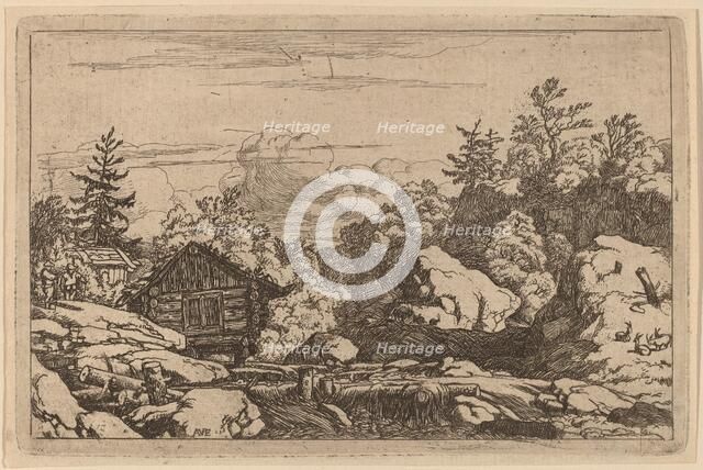 Cottages at the Bank, probably c. 1645/1656. Creator: Allart van Everdingen.