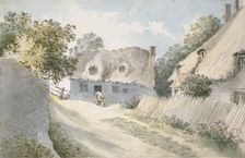 Cottages in a Village Street, 18th century. Artist: John Baptist Malchair