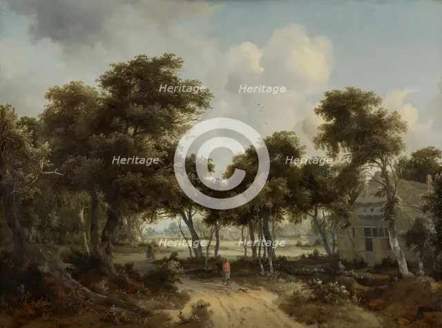 Cottages in a Forest. Creator: Meindert Hobbema.