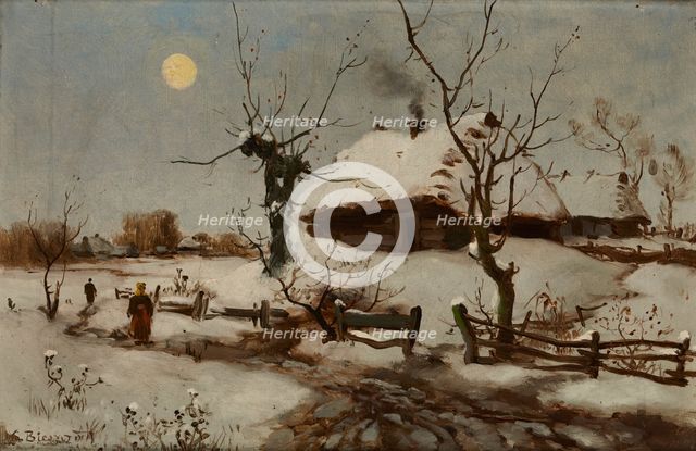 Cottages in Snow, c1890. Creator: Seweryn Bieszczad.