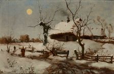 Cottages in Snow, c1890. Creator: Seweryn Bieszczad