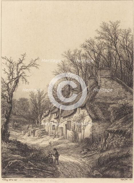 Cottages in Winter, 1840. Creator: Eugene Blery.