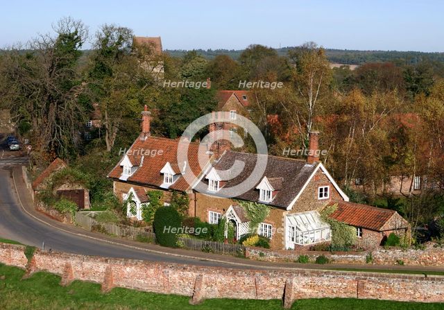 Cottages in the village of Castle Rising, King's Lynn, Norfolk, 2005.  Creator: Peter Thompson.