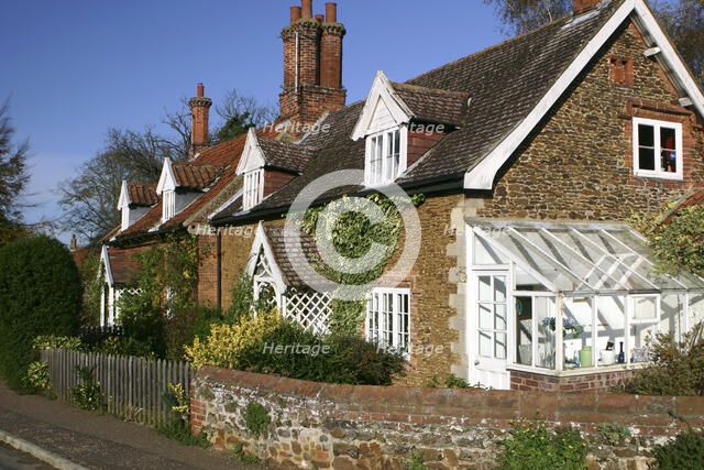 Cottages in the village of Castle Rising, King's Lynn, Norfolk, 2005 