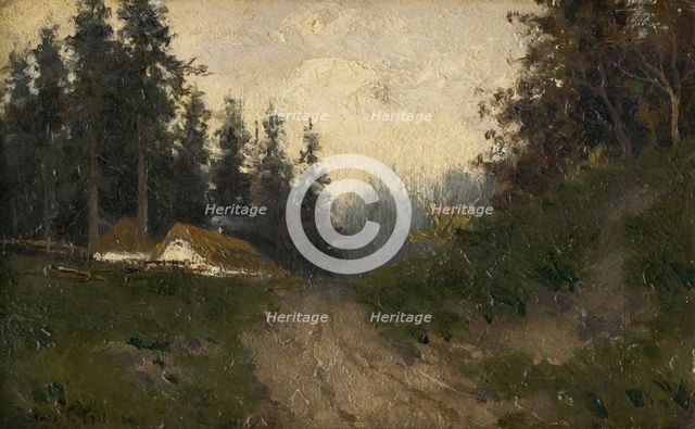 Cottages in the woods, 1880-1900. Creator: Felicián Moczik.