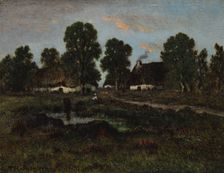 Cottages Near Larchant, not dated. Creator: Théodore Rousseau (French, 1812-1867), imitator of