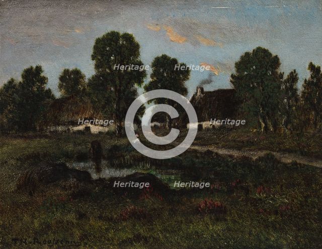 Cottages Near Larchant, not dated. Creator: Théodore Rousseau (French, 1812-1867), imitator of.