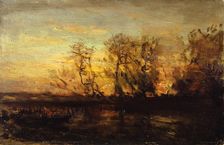 Coucher de soleil, between 1850 and 1860. Creator: Felix Francois Georges Philibert Ziem