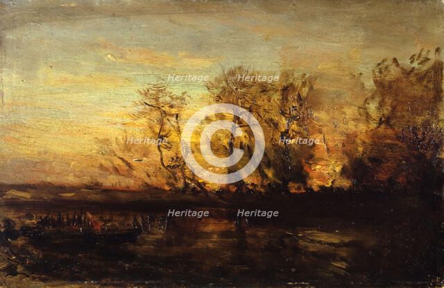 Coucher de soleil, between 1850 and 1860. Creator: Felix Francois Georges Philibert Ziem.