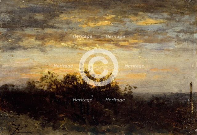 Coucher de soleil, between 1850 and 1860. Creator: Felix Francois Georges Philibert Ziem.