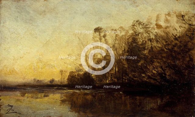 Coucher de soleil, between 1850 and 1860. Creator: Felix Francois Georges Philibert Ziem.