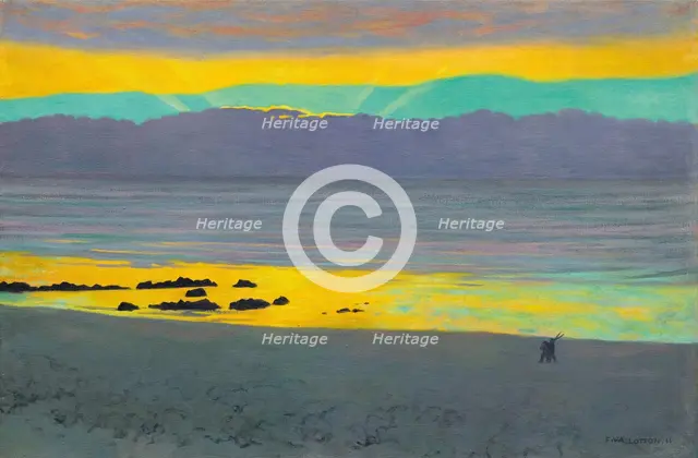 Coucher de soleil jaune et vert (Yellow and green sunset), 1911. Creator: Vallotton, Felix Edouard (1865-1925).
