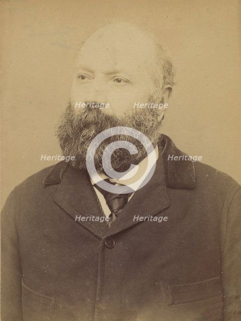 Couchot. Jean. 49 ans, né à Bidache (Basses-Pyrénées). Tailleurs d'habits. Anarchiste. 23/..., 1894. Creator: Alphonse Bertillon.