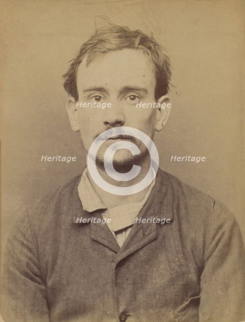Coudry. Hubert, Louis. 24 ans, né à Paris XVe. Corroyeur. Anarchiste. 7/3/94., 1894. Creator: Alphonse Bertillon.