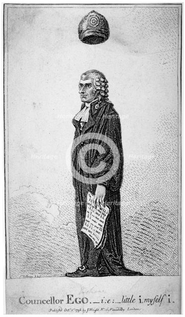 'Councellor Ego - ie - little i, myself i', 1798.           Artist: James Gillray