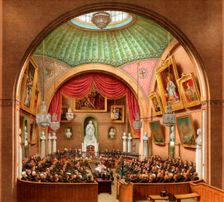 Council Chamber, Guildhall, City of London, 1886.Artist: William Griggs