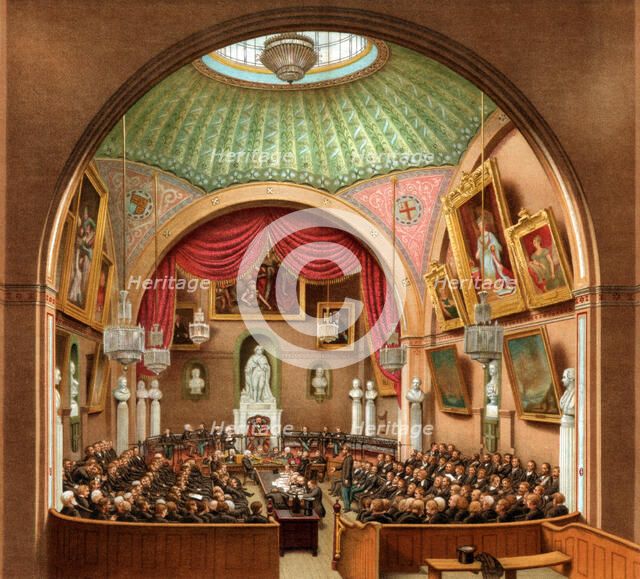 Council Chamber, Guildhall, City of London, 1886.Artist: William Griggs