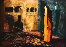 Council Chamber, House of Commons 1941. Artist: John Piper